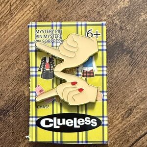 Clueless Enamel Hands Pin - Yellow & Red Accent